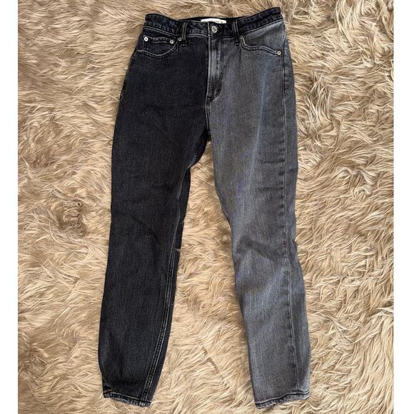 A&F The Skinny High Rise Curve Love Black Color Block Jeans size 26/2 S - Picture 1 of 6